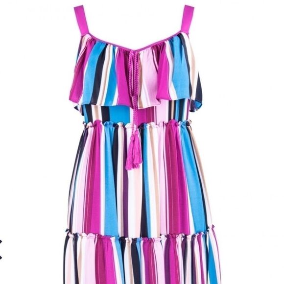 Taylor Striped Chiffon Maxi Dress
